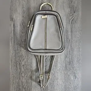 Valentina | Bags | Taupe Gray Leather Backpack | Poshmark display picture 3